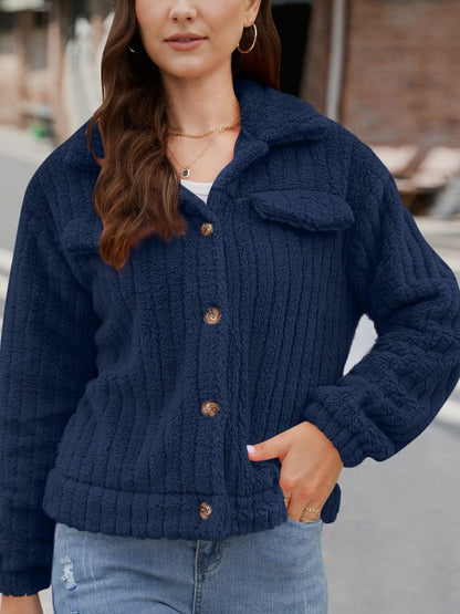 Women Spring/Fall Outerwear Vintage Split Joint Plain Long Sleeve Shawl Collar Jacket