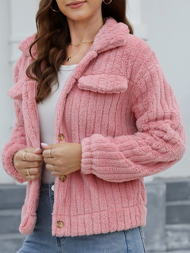 Women Spring/Fall Outerwear Vintage Split Joint Plain Long Sleeve Shawl Collar Jacket