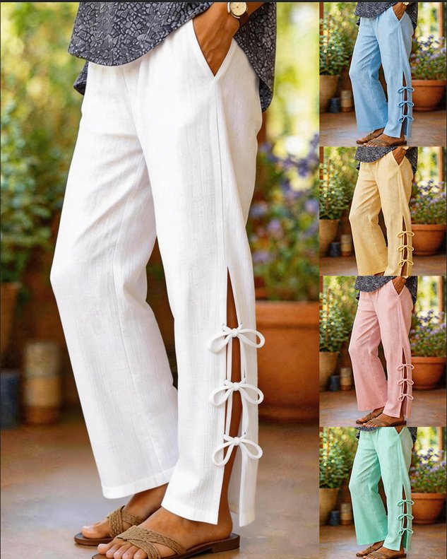 Women Plain Long Pants Vintage Spring/Fall Trousers