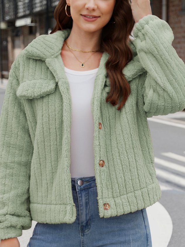 Women Spring/Fall Outerwear Vintage Split Joint Plain Long Sleeve Shawl Collar Jacket