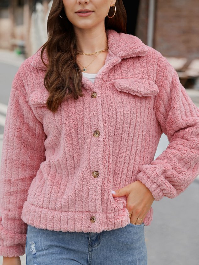Women Spring/Fall Outerwear Vintage Split Joint Plain Long Sleeve Shawl Collar Jacket