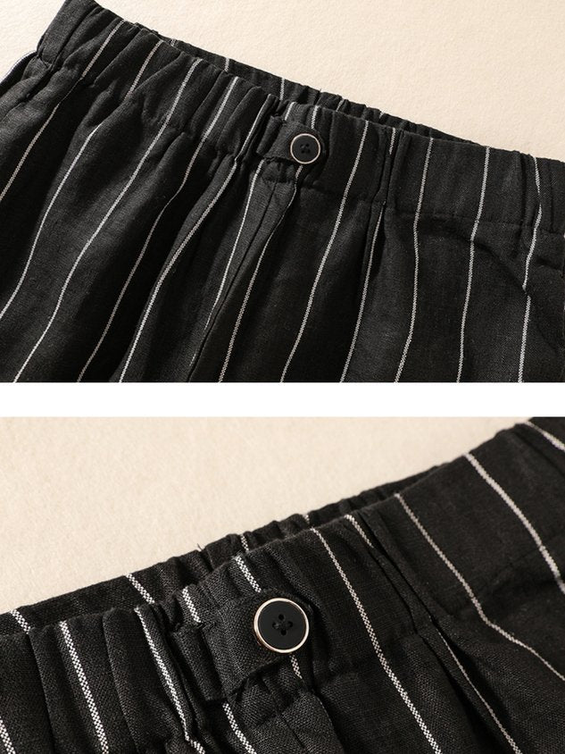 Women Striped Long Pants Casual Spring/Fall Trousers